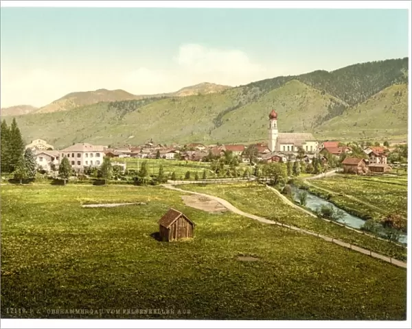 Oberammergau from from Felsenkeller, Upper Bavaria, Germany
