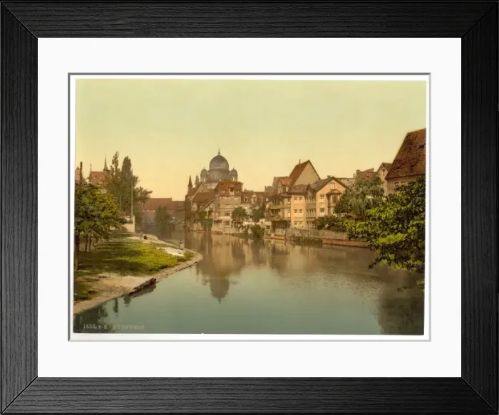 Framed Print : The Pegnitz shore and synagogue, Nuremberg, Bavaria, Germany Framed Print : The Pegnitz shore and synagogue, Nuremberg, Bavaria, Germany