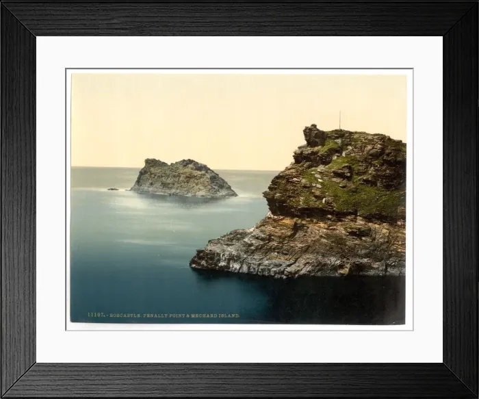 Framed Print : Boscastle, Penally Point and Mechard Island, Cornwall, Engla Framed Print : Boscastle, Penally Point and Mechard Island, Cornwall, Engla
