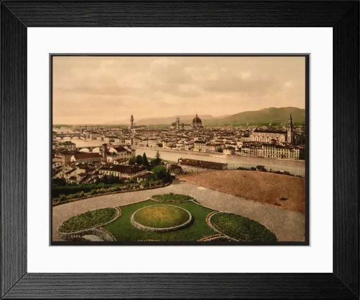 Framed Print : Cityscape view looking toward cathedral, Florence, Italy Framed Print : Cityscape view looking toward cathedral, Florence, Italy