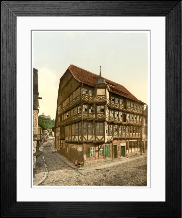 Framed Print : Old town hall and castle, Wernigerode, Hartz, Germany Framed Print : Old town hall and castle, Wernigerode, Hartz, Germany