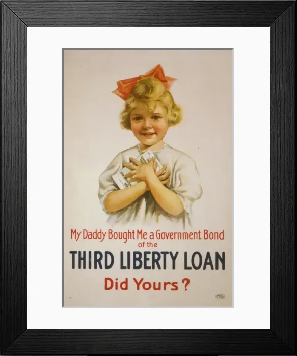 Framed Print : My daddy bought me a government bond of the Third Liberty Lo Framed Print : My daddy bought me a government bond of the Third Liberty Lo