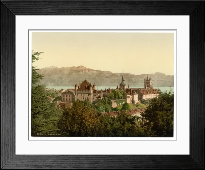 Framed Print : Lausanne, general view, with Savoy Alps, Geneva Lake, Switze Framed Print : Lausanne, general view, with Savoy Alps, Geneva Lake, Switze