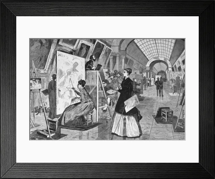 Framed Print : Art-students and copyists in the Louvre gallery, Paris Framed Print : Art-students and copyists in the Louvre gallery, Paris