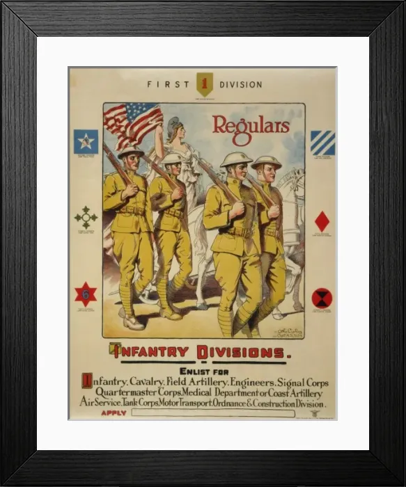 Framed Print : First division, regulars - Infantry divisions - Enlist for i Framed Print : First division, regulars - Infantry divisions - Enlist for i