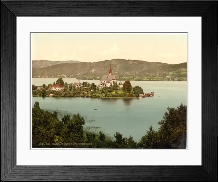 Framed Print : Maria-Worth on Worthersee, Carinthia, Austro-Hungary Framed Print : Maria-Worth on Worthersee, Carinthia, Austro-Hungary