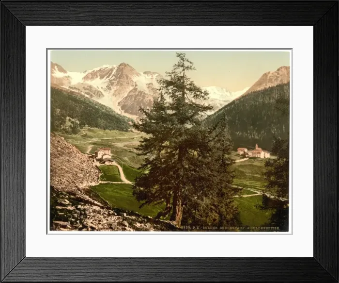 Framed Print : Sulden, the Schontauftspitze (i. e. Schontaufspitze) and Sul Framed Print : Sulden, the Schontauftspitze (i. e. Schontaufspitze) and Sul