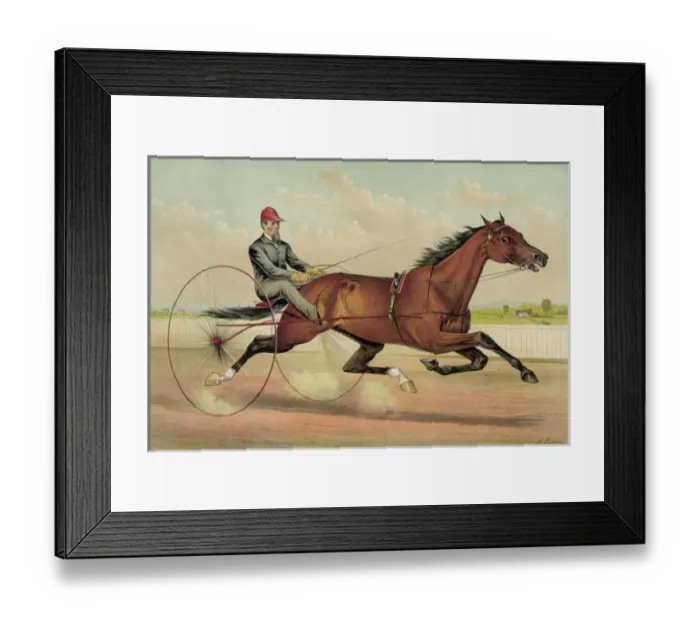 Framed Print : The grand trotter Clingstone, driven by G. H. Saunders: by Ry Framed Print : The grand trotter Clingstone, driven by G. H. Saunders: by Ry