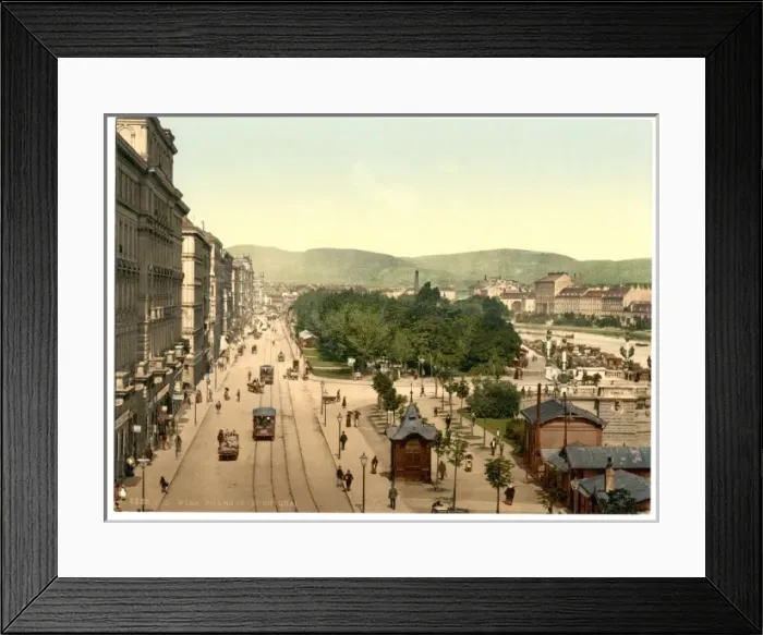 Framed Print : Quay Francis Joseph, Vienna, Austro-Hungary Framed Print : Quay Francis Joseph, Vienna, Austro-Hungary
