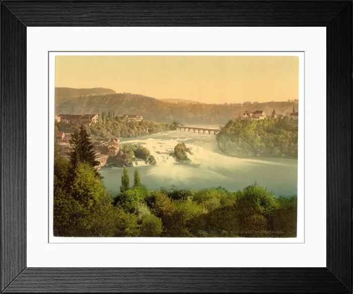 Framed Print : The Falls of the Rhine, general view, Schaffhausen, Switzerl Framed Print : The Falls of the Rhine, general view, Schaffhausen, Switzerl