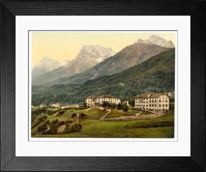 Framed Print : Lower Engadine, Vulpera with Mountains, Grisons, Switzerland Framed Print : Lower Engadine, Vulpera with Mountains, Grisons, Switzerland