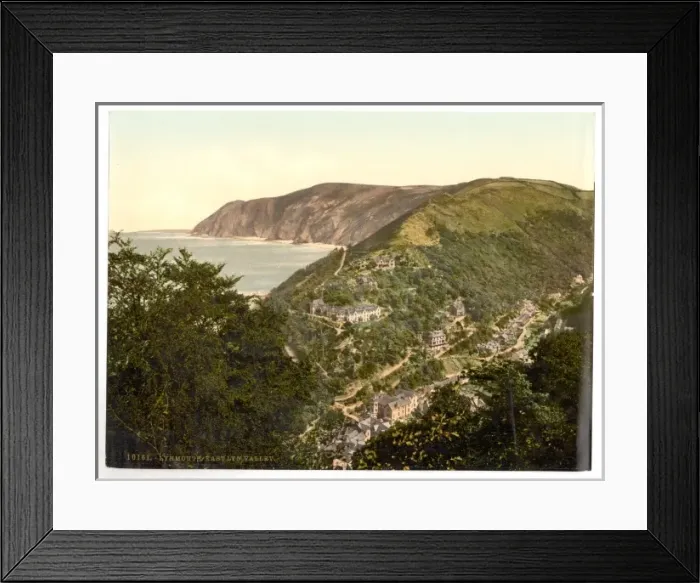 Framed Print : View of Lynmouth from Lynton, Lynton and Lynmouth, England Framed Print : View of Lynmouth from Lynton, Lynton and Lynmouth, England