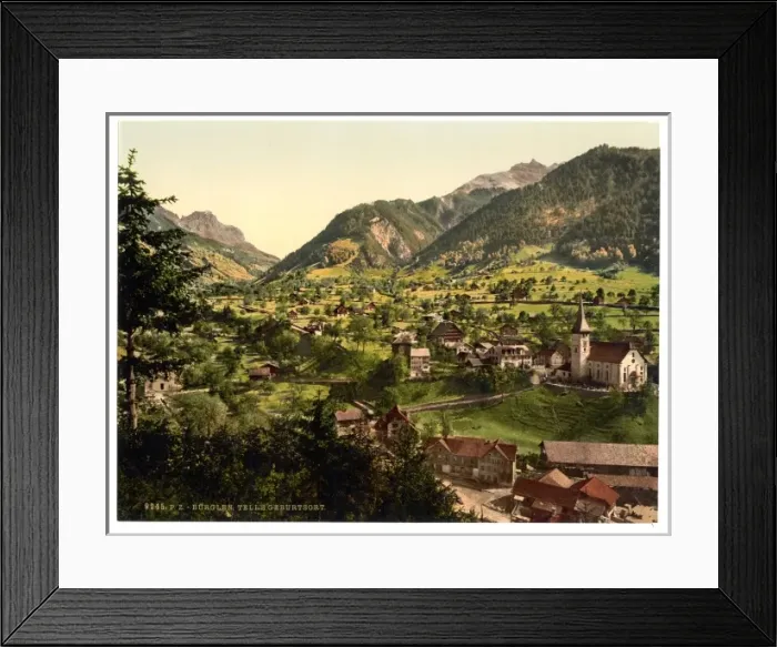 Framed Print : Burglen, Tells birthplace, Lake Lucerne, Switzerland Framed Print : Burglen, Tells birthplace, Lake Lucerne, Switzerland