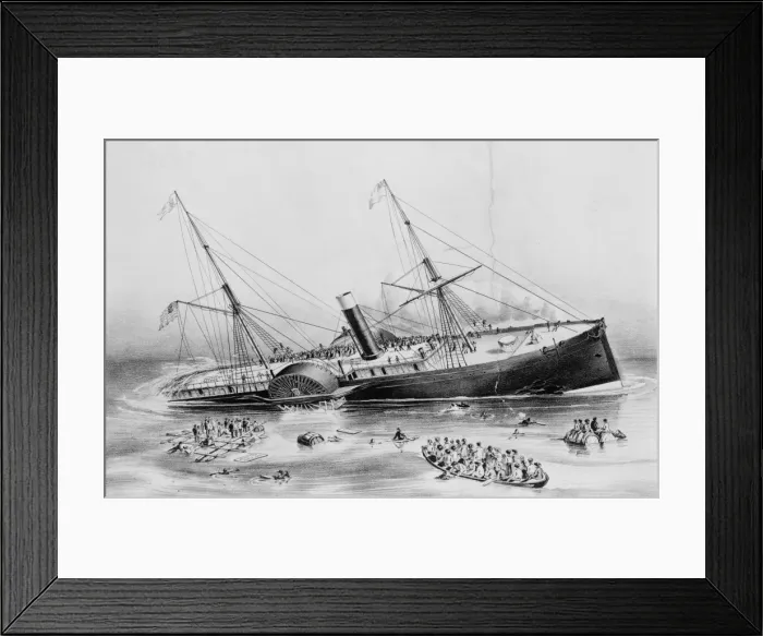 Framed Print : Loss of the U. S. M. steam ship Arctic: off Cape Race Wednesda Framed Print : Loss of the U. S. M. steam ship Arctic: off Cape Race Wednesda