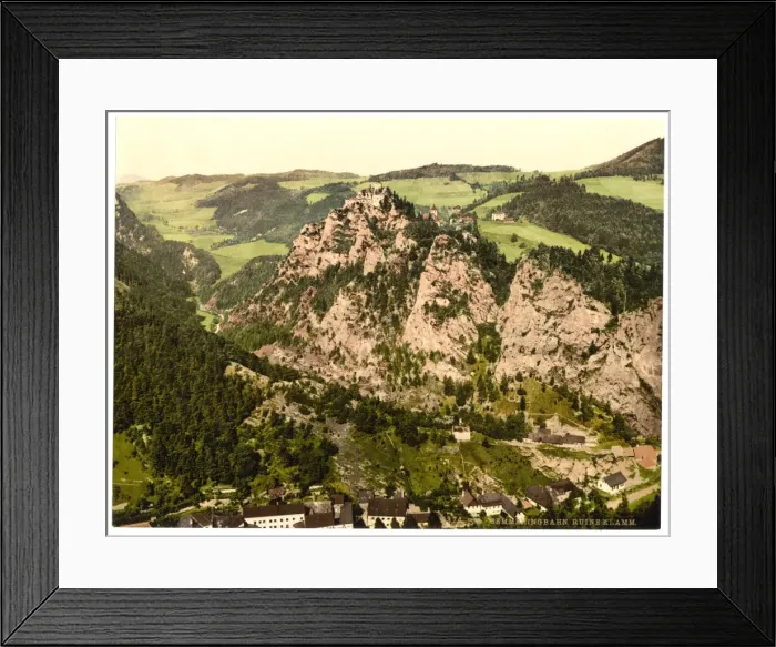 Framed Print : Semmering Railway, ruins of Klamm Castle, Styria, Austro-Hun Framed Print : Semmering Railway, ruins of Klamm Castle, Styria, Austro-Hun