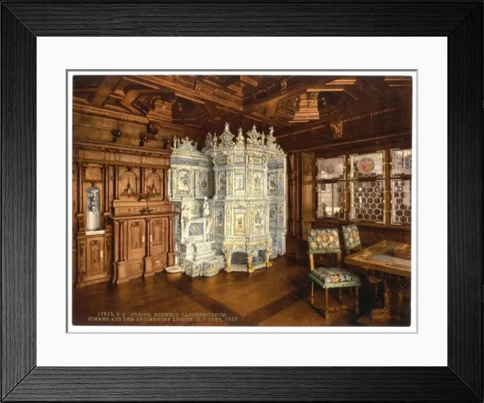 Framed Print : The museum, room from the Seidenhofe, with oven, Zurich, Swi Framed Print : The museum, room from the Seidenhofe, with oven, Zurich, Swi