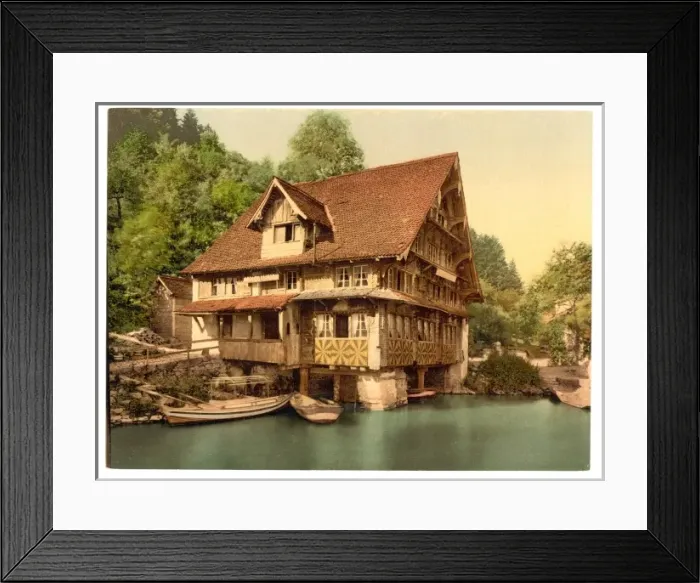 Framed Print : Treib, chalet on lake, Lake Lucerne, Switzerland Framed Print : Treib, chalet on lake, Lake Lucerne, Switzerland