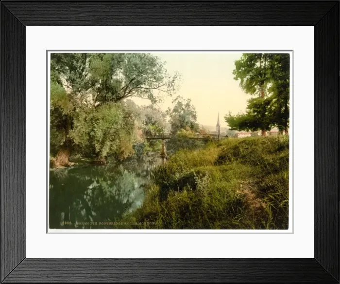 Framed Print : Footbridge on the Monnow, Monmouth, England Framed Print : Footbridge on the Monnow, Monmouth, England