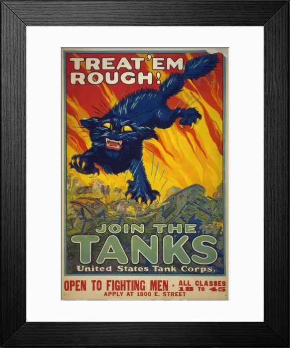 Framed Print : Treat em rough - Join the tanks United States Tank Corps Framed Print : Treat em rough - Join the tanks United States Tank Corps