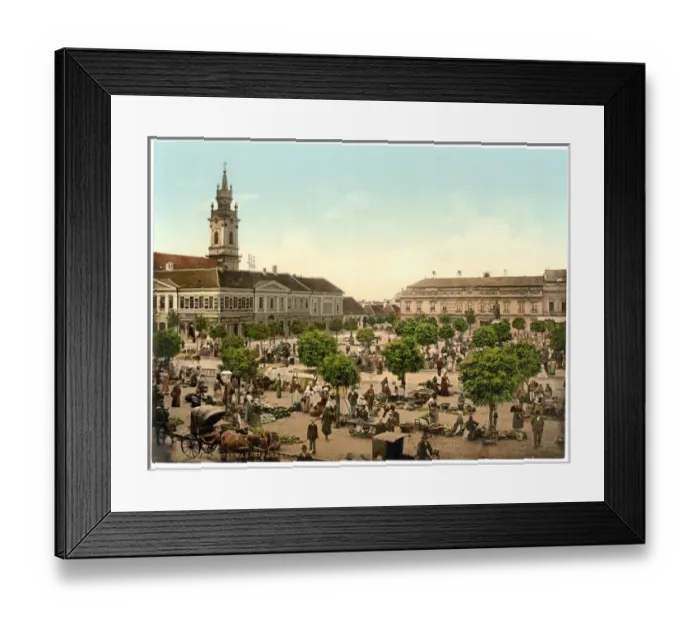 Framed Print : Hauptplatz and market, Grosswardein, Hungary, Austro-Hungary Framed Print : Hauptplatz and market, Grosswardein, Hungary, Austro-Hungary