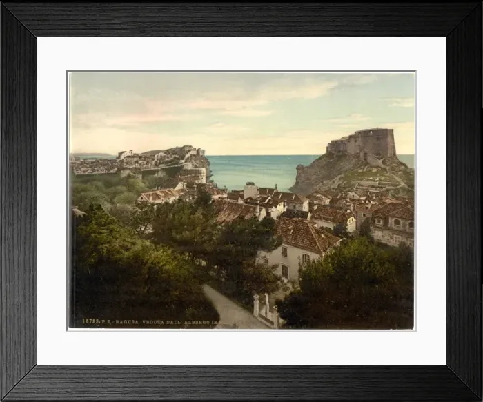 Framed Print : Ragusa, view from the Imperial Hotel, Dalmatia, Austro-Hunga Framed Print : Ragusa, view from the Imperial Hotel, Dalmatia, Austro-Hunga