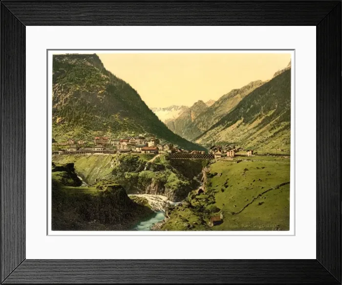 Framed Print : Goschenen, general view, St. Gotthard Railway, Switzerland Framed Print : Goschenen, general view, St. Gotthard Railway, Switzerland