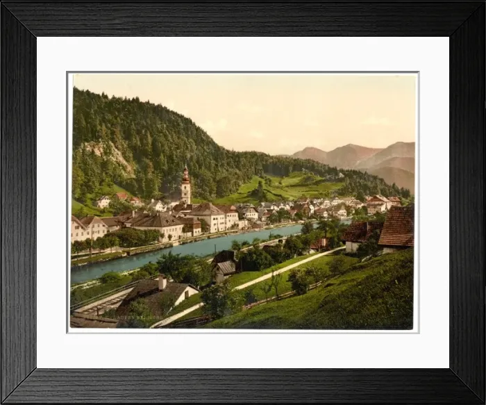 Framed Print : Laufen near Ischl from west, Upper Austria, Austro-Hungary Framed Print : Laufen near Ischl from west, Upper Austria, Austro-Hungary