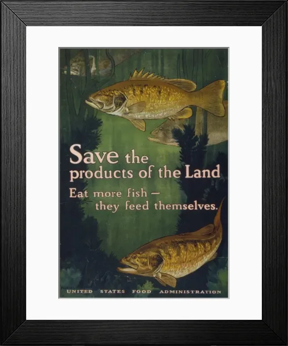 Framed Print : Save the products of the land - Eat more fish-they feed them Framed Print : Save the products of the land - Eat more fish-they feed them