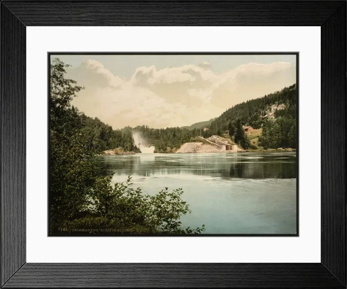 Framed Print : Eidsfos Lock, Telemarken (i. e, Telemark), Norway Framed Print : Eidsfos Lock, Telemarken (i. e, Telemark), Norway