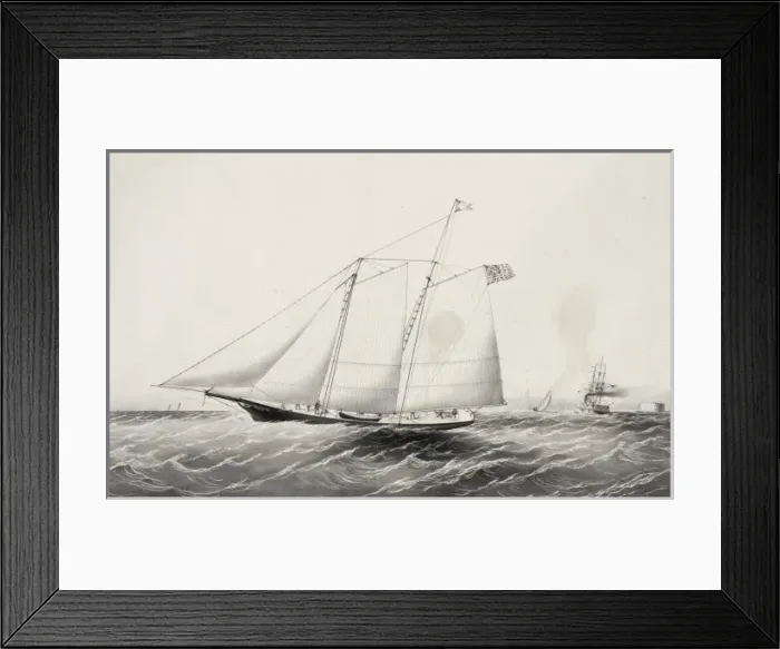 Framed Print : The yacht Mallory 44 tons: built by Chas. H. Mallory at Myst Framed Print : The yacht Mallory 44 tons: built by Chas. H. Mallory at Myst