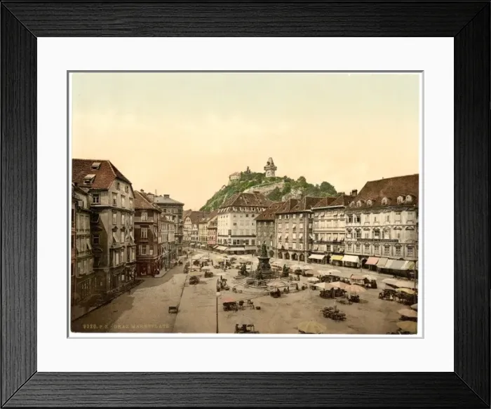 Framed Print : Graz, market place, Styria, Austro-Hungary Framed Print : Graz, market place, Styria, Austro-Hungary
