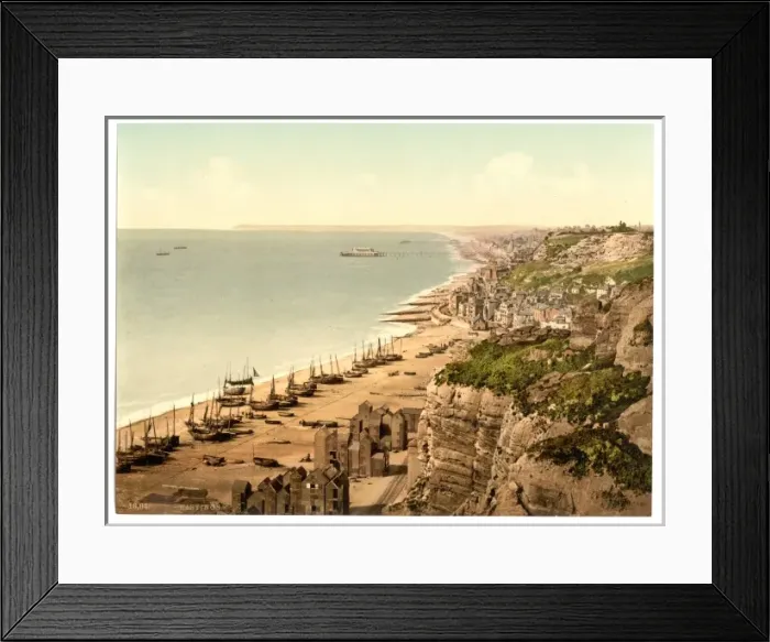 Framed Print : View from the East Cliff, Hastings, England