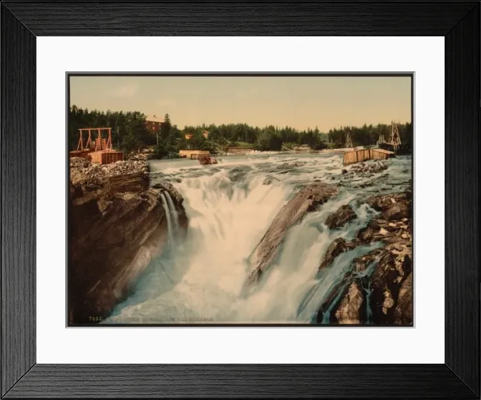 Framed Print : Hofsfossen with Honefos (i. e. Honefoss), Ringerike, Norway Framed Print : Hofsfossen with Honefos (i. e. Honefoss), Ringerike, Norway