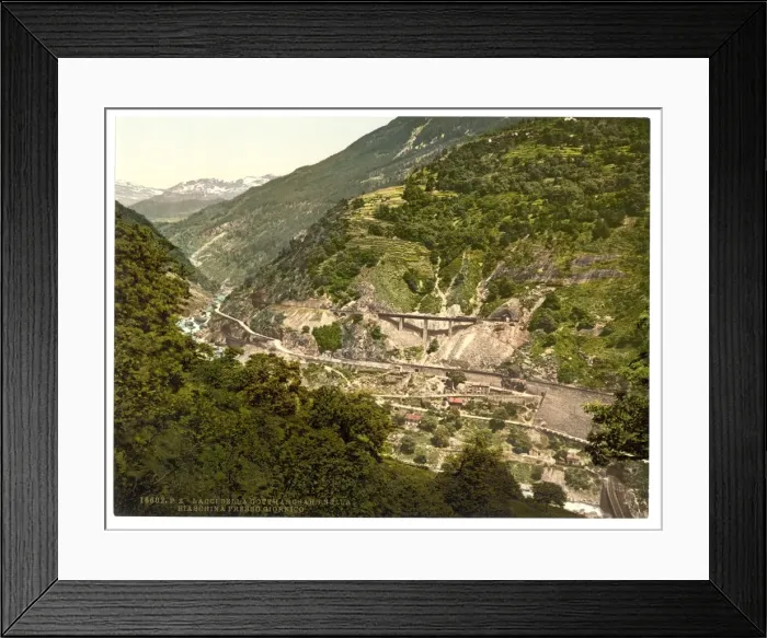 Framed Print : Biaschina, loops in the road, St. Gotthard Railway, Switzerl Framed Print : Biaschina, loops in the road, St. Gotthard Railway, Switzerl