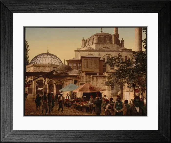 Framed Print : Mosque and street, Scutari, Constantinople, Turkey Framed Print : Mosque and street, Scutari, Constantinople, Turkey