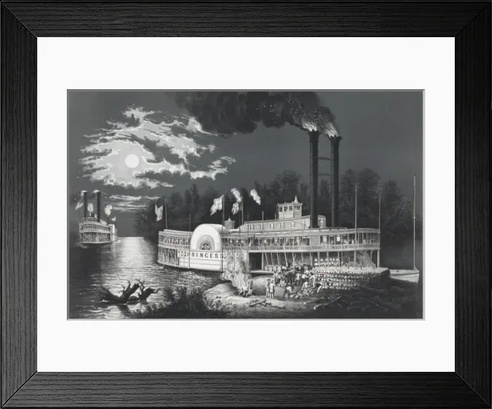 Framed Print : Wooding up on the Mississippi Framed Print : Wooding up on the Mississippi