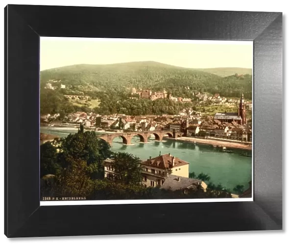 Heidelberg, seen from the Philosophenweg, Baden, Germany
