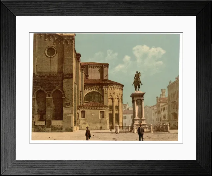 Framed Print : Santi Giovanni e Paolo church and statue of Bartolomeo Colle Framed Print : Santi Giovanni e Paolo church and statue of Bartolomeo Colle
