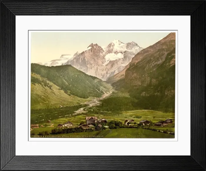 Framed Print : Kandersteg, Hotel Victoria and Blumlisalp, Bernese Oberland Framed Print : Kandersteg, Hotel Victoria and Blumlisalp, Bernese Oberland