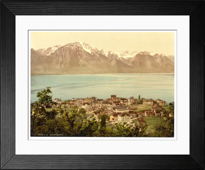 Framed Print : Montreux, Savoy Mountains, Geneva Lake, Switzerland