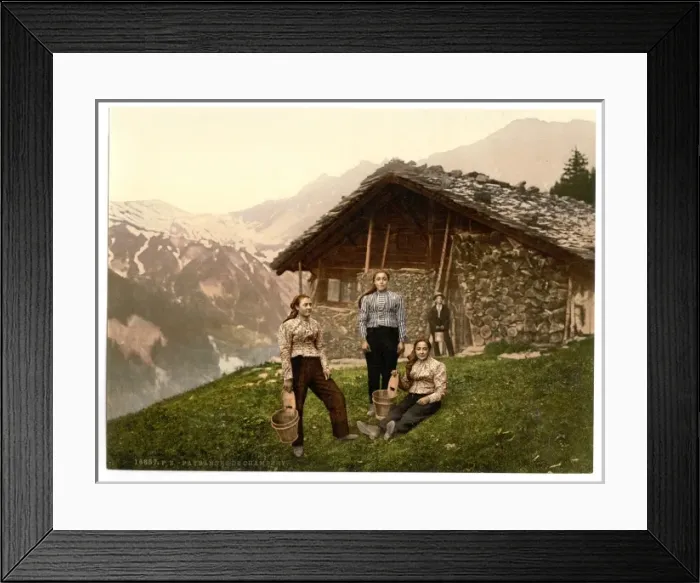 Framed Print : Champery, a woman of Champery, Valais, Alps of, Switzerland Framed Print : Champery, a woman of Champery, Valais, Alps of, Switzerland