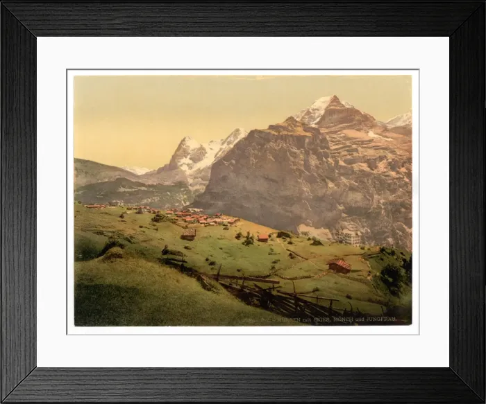 Framed Print : Mount Eiger, Monch and Jungfrau, Murren, Bernese Oberland, S Framed Print : Mount Eiger, Monch and Jungfrau, Murren, Bernese Oberland, S