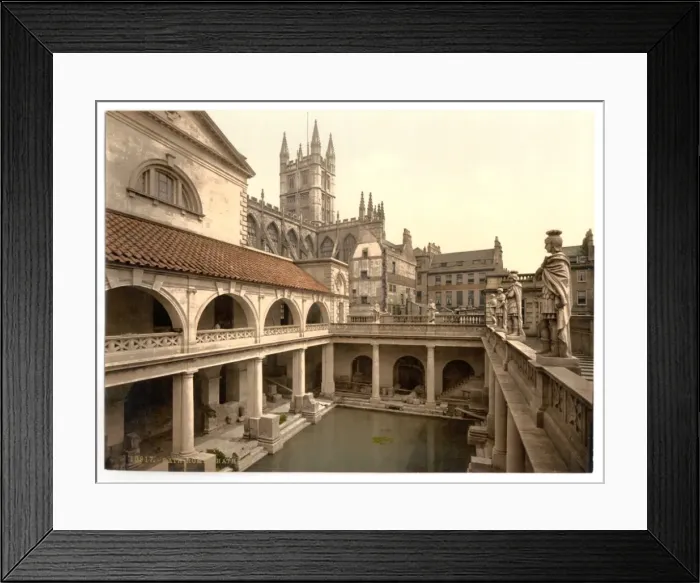 Framed Print : Roman Baths and Abbey, IV, Bath, England Framed Print : Roman Baths and Abbey, IV, Bath, England
