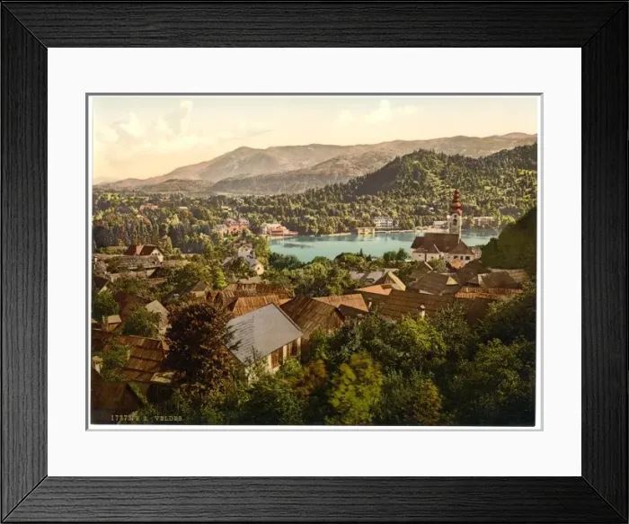 Framed Print : Veldes, general view, Carniola, Austro-Hungary Framed Print : Veldes, general view, Carniola, Austro-Hungary