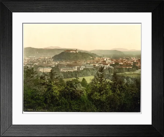 Framed Print : Laibach, general view from the Tivoli Castle, Carniola, Aust Framed Print : Laibach, general view from the Tivoli Castle, Carniola, Aust