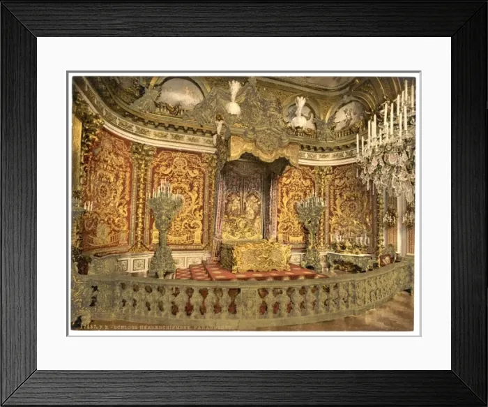 Framed Print : Royal bedroom, Herrenchiemsee Castle, Upper Bavaria, Germany Framed Print : Royal bedroom, Herrenchiemsee Castle, Upper Bavaria, Germany