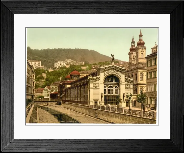 Framed Print : Sprudel Colonnade, Carlsbad, Bohemia, Austro-Hungary