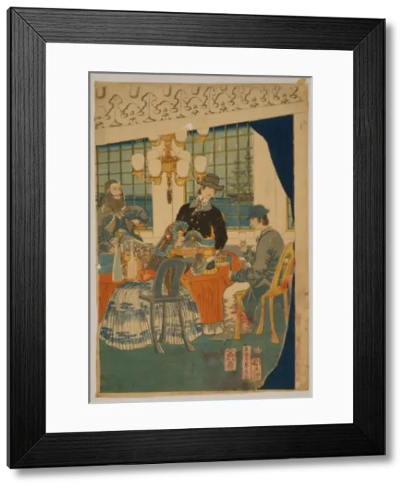 Framed Print : Parlour of a foreign mercantile house in Yokohama Framed Print : Parlour of a foreign mercantile house in Yokohama