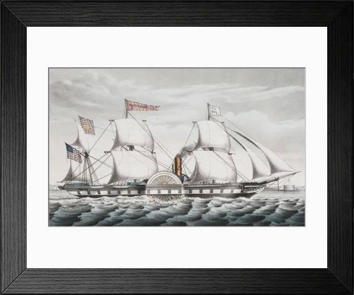 Framed Print : Steam ship Washington: belonging to the Ocean Steam Navigati Framed Print : Steam ship Washington: belonging to the Ocean Steam Navigati