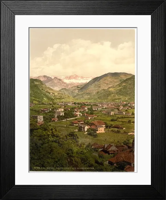 Framed Print : Gries-Bozen towards the Rosengarten, Tyrol, Austro-Hungary Framed Print : Gries-Bozen towards the Rosengarten, Tyrol, Austro-Hungary